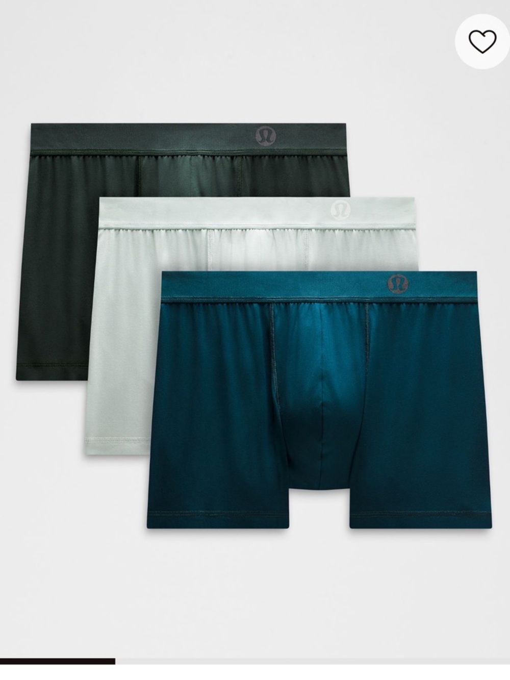Lululemon‎ Always In Motion 3" Boxer Brief 3 Pack XXL Blue Green NWT